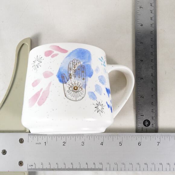 Stay Wild Moon Child Hamsa Hand Evil Eye Ceramic Coffee Mug Tea Cup Blue Pink - Picture 8 of 10